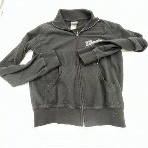 M&M World Womens Long Sleeve Zip Up Sweatshirt Size Small Black Multicolor Gems